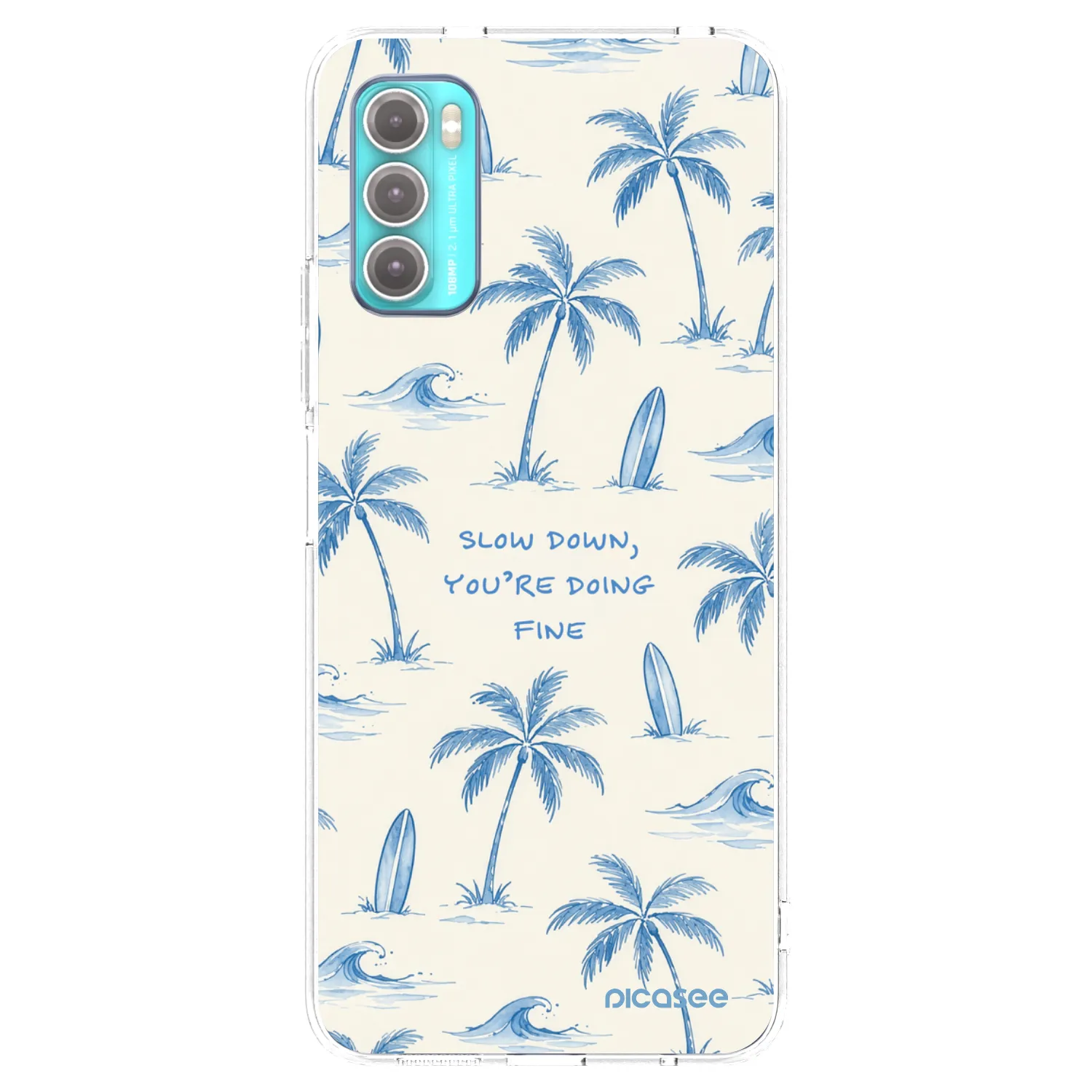 Picasee silikonska prozirna maskica za Motorola Moto G60 - Slow Tide