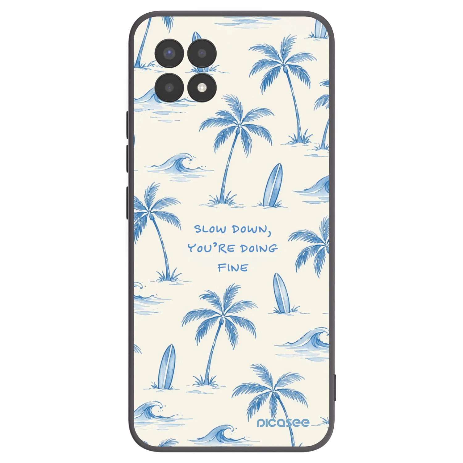 Picasee crna silikonska maskica za Realme 8i - Slow Tide