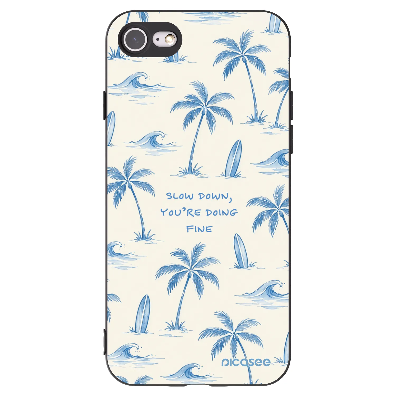Picasee crna silikonska maskica za Apple iPhone SE 2022 - Slow Tide