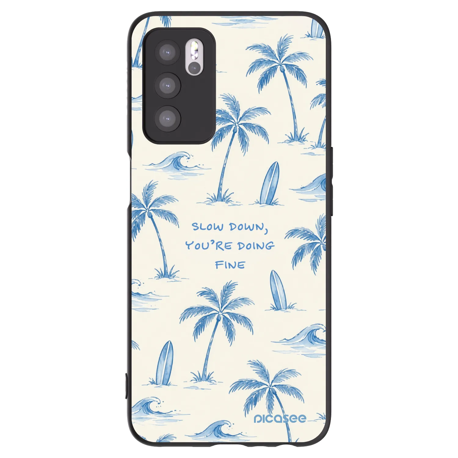 Picasee crna silikonska maskica za OPPO A16s - Slow Tide