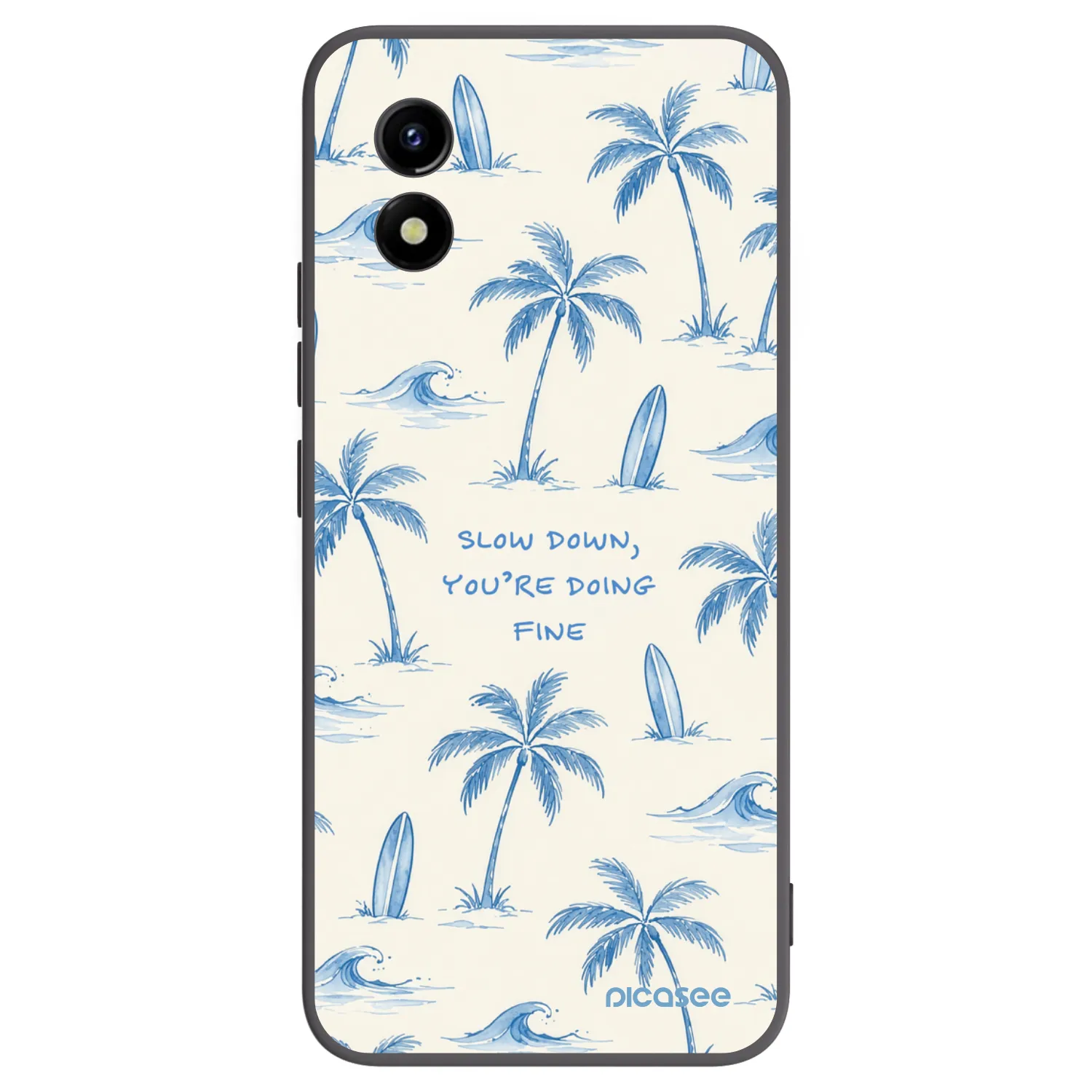 Picasee crna silikonska maskica za Vivo Y01 - Slow Tide