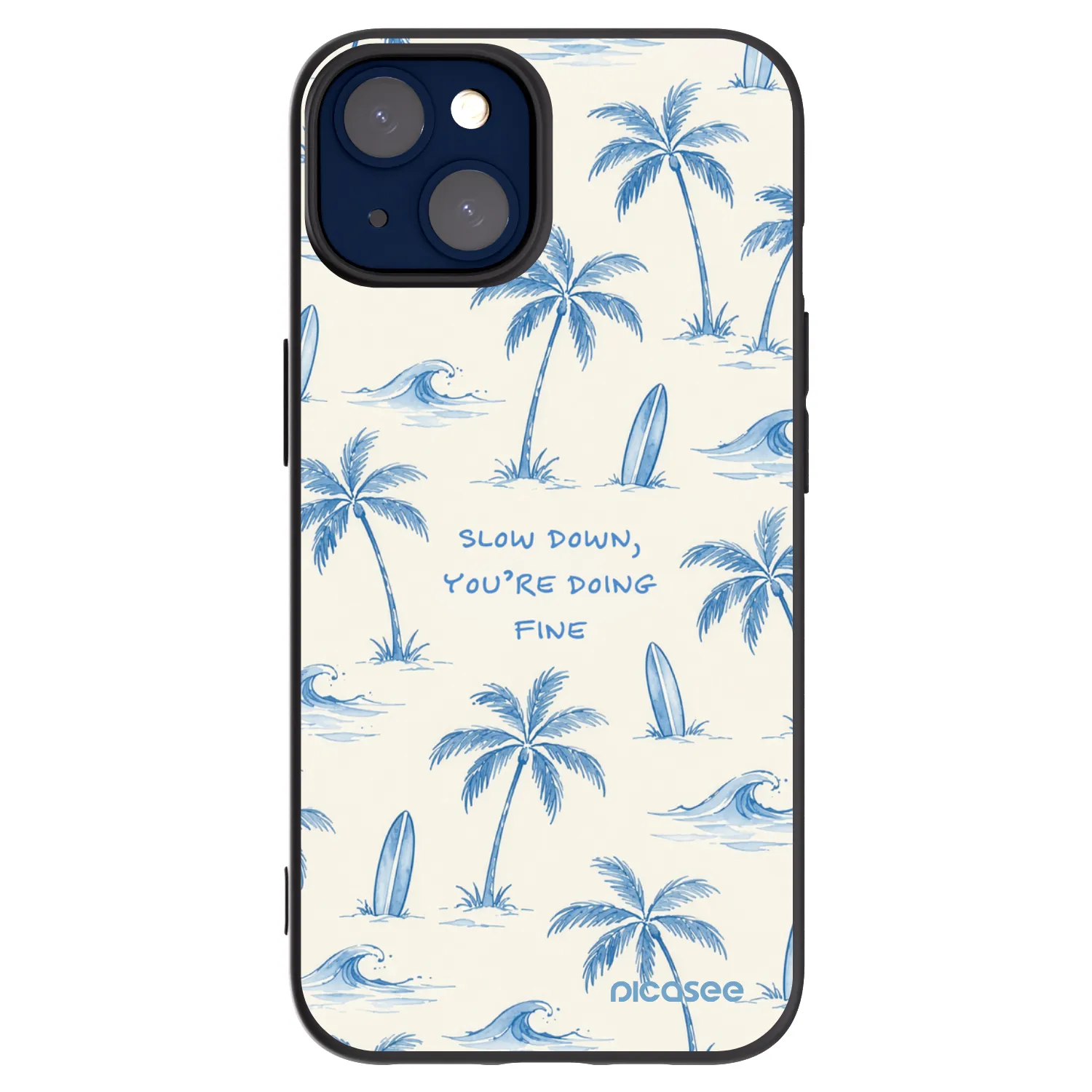 Picasee crna silikonska maskica za Apple iPhone 14 - Slow Tide