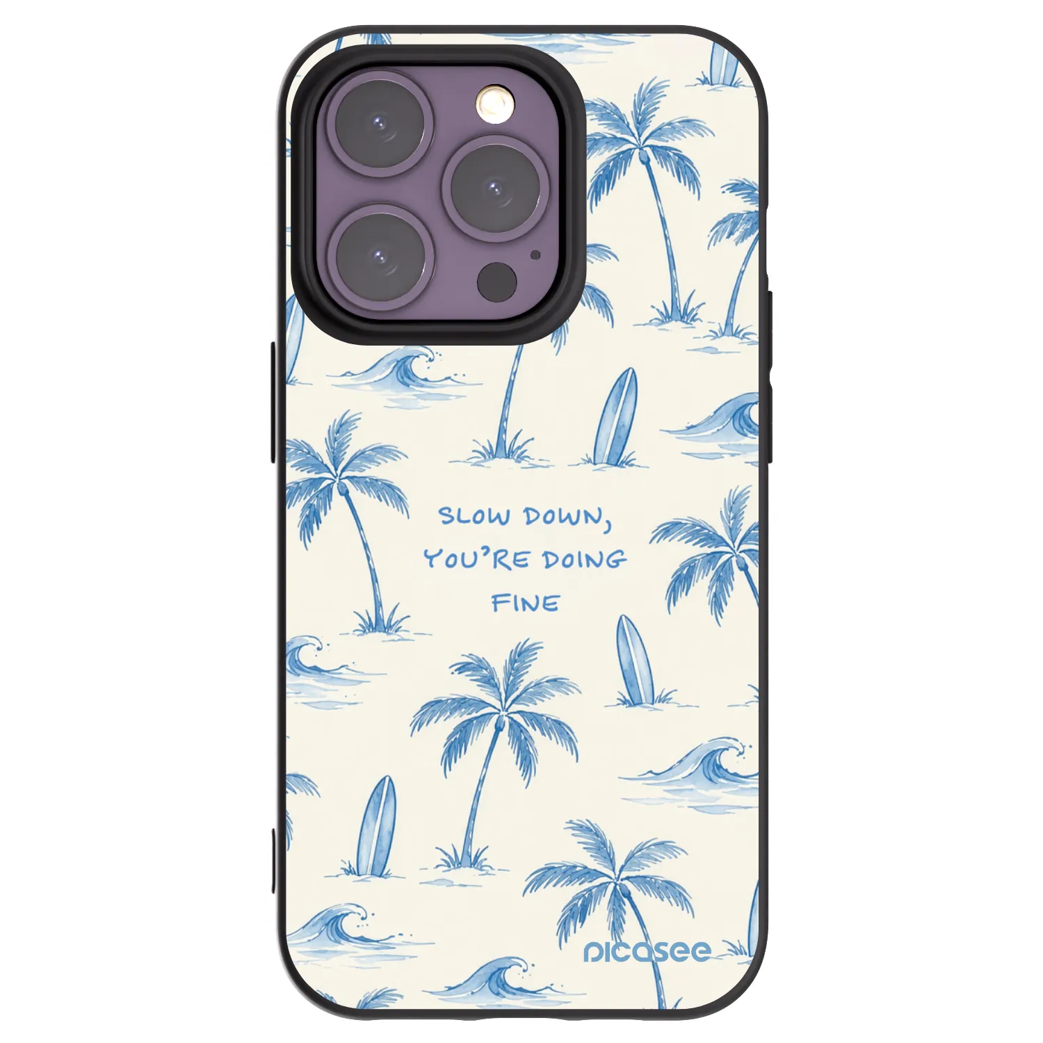 Picasee crna silikonska maskica za Apple iPhone 14 Pro - Slow Tide