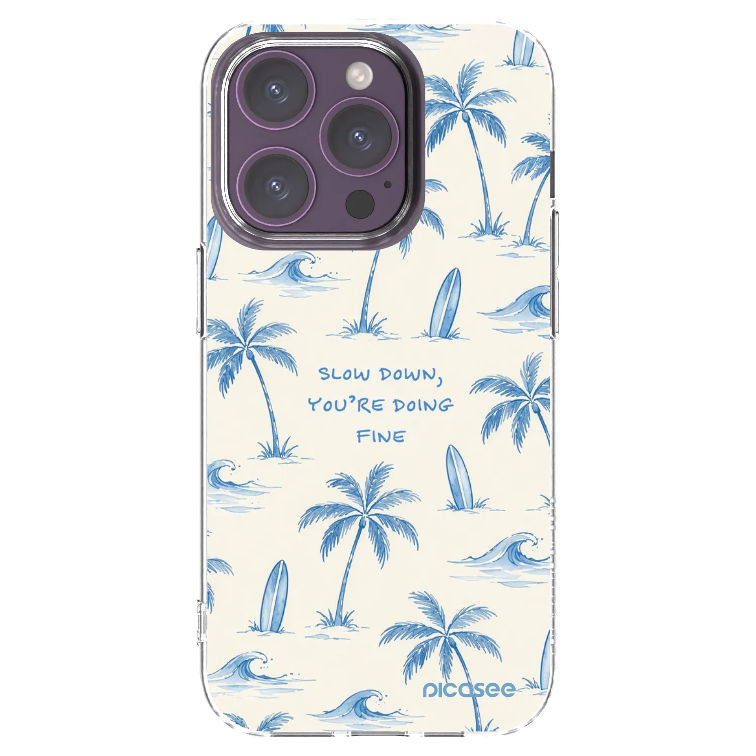 Picasee silikonska prozirna maskica za Apple iPhone 14 Pro - Slow Tide