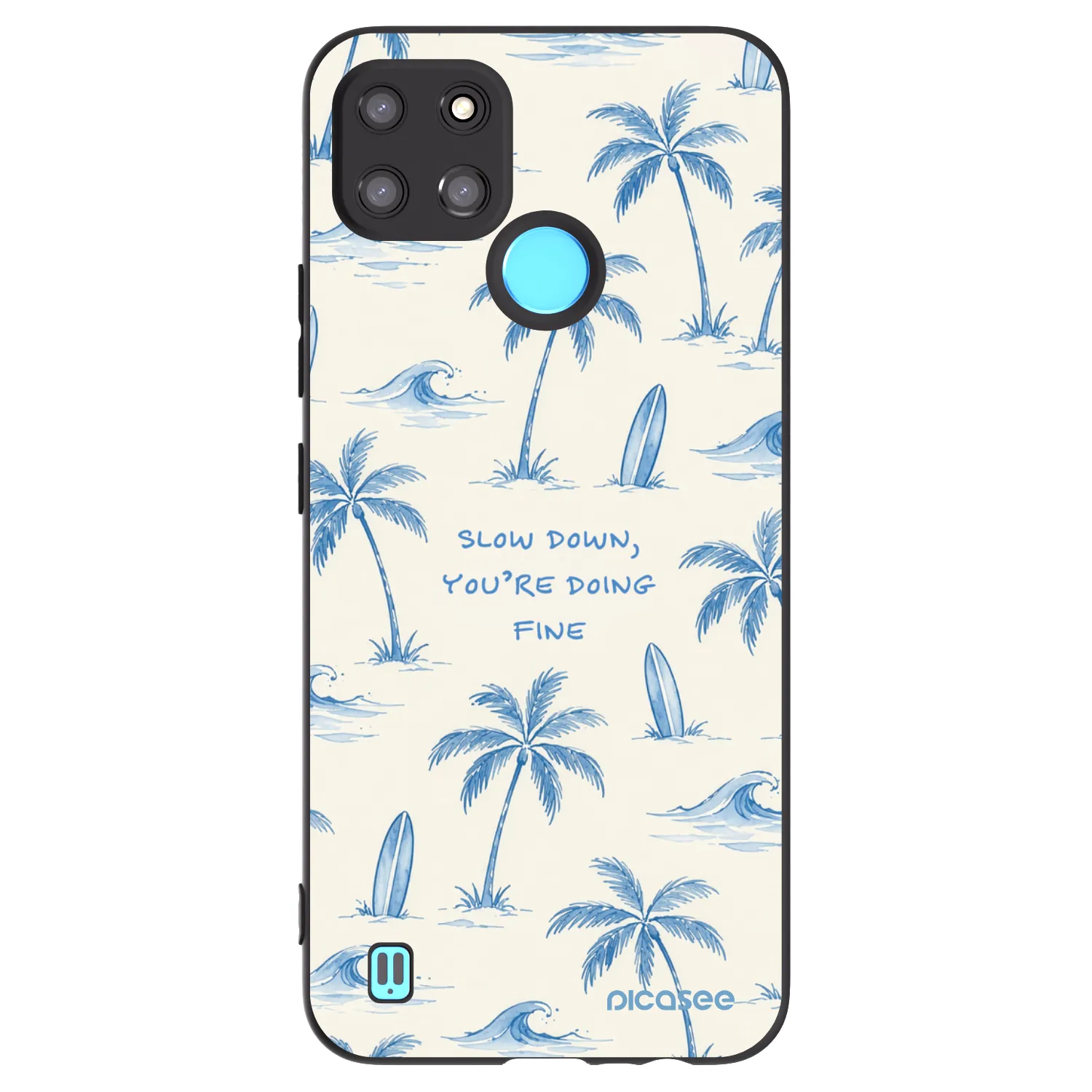 Picasee crna silikonska maskica za Realme C21Y - Slow Tide
