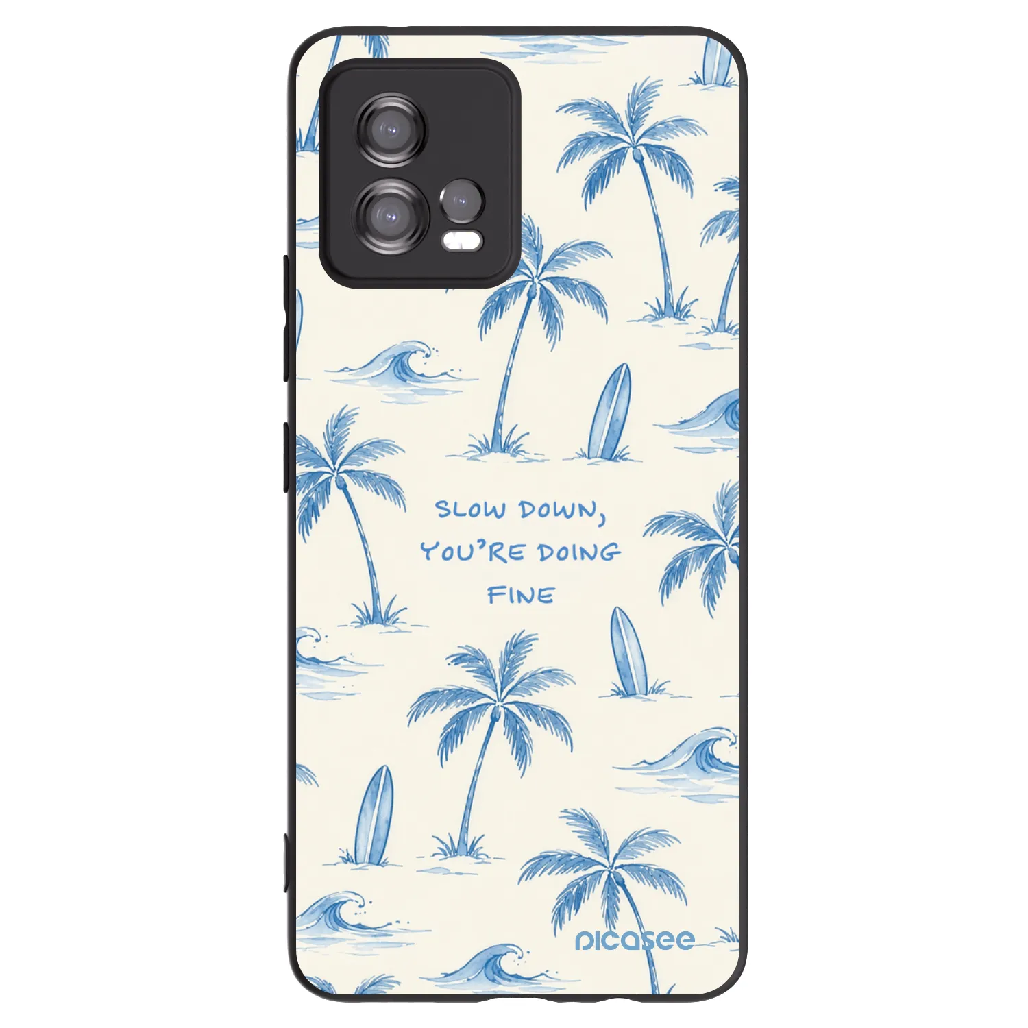 Picasee crna silikonska maskica za Motorola Moto G72 - Slow Tide