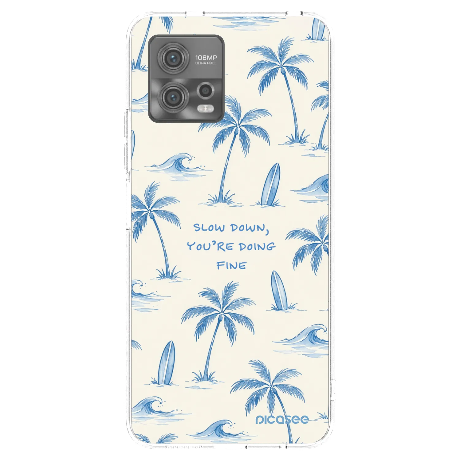 Picasee silikonska prozirna maskica za Motorola Moto G72 - Slow Tide