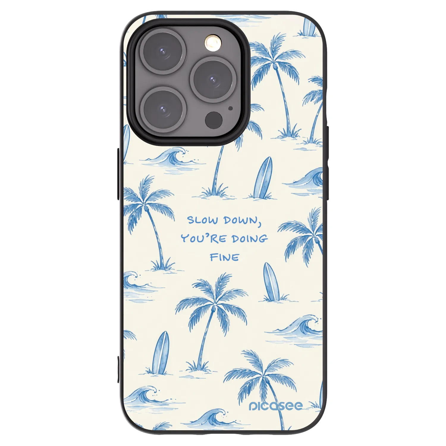 Picasee crna silikonska maskica za Apple iPhone 15 Pro - Slow Tide