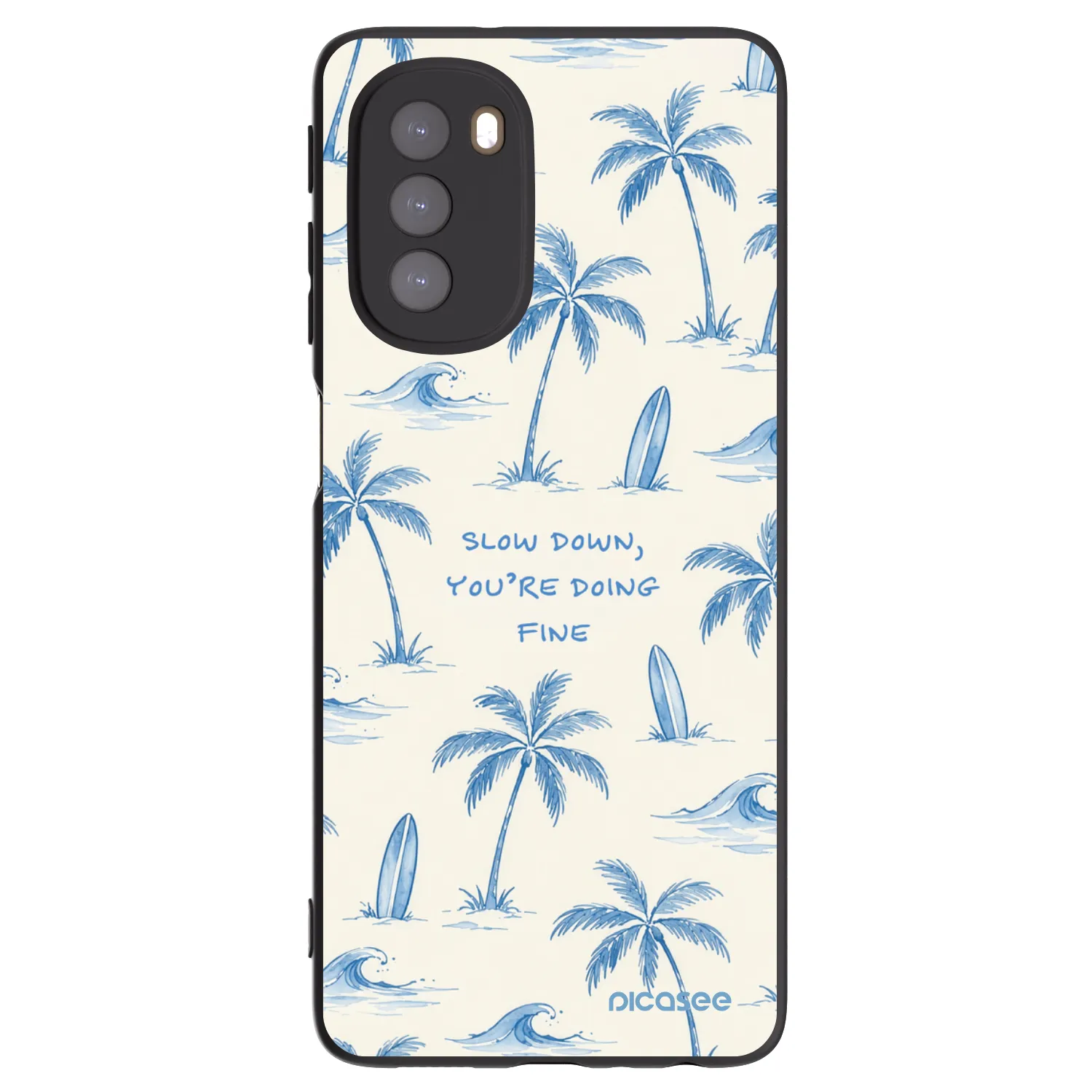 Picasee crna silikonska maskica za Motorola Moto G51 - Slow Tide
