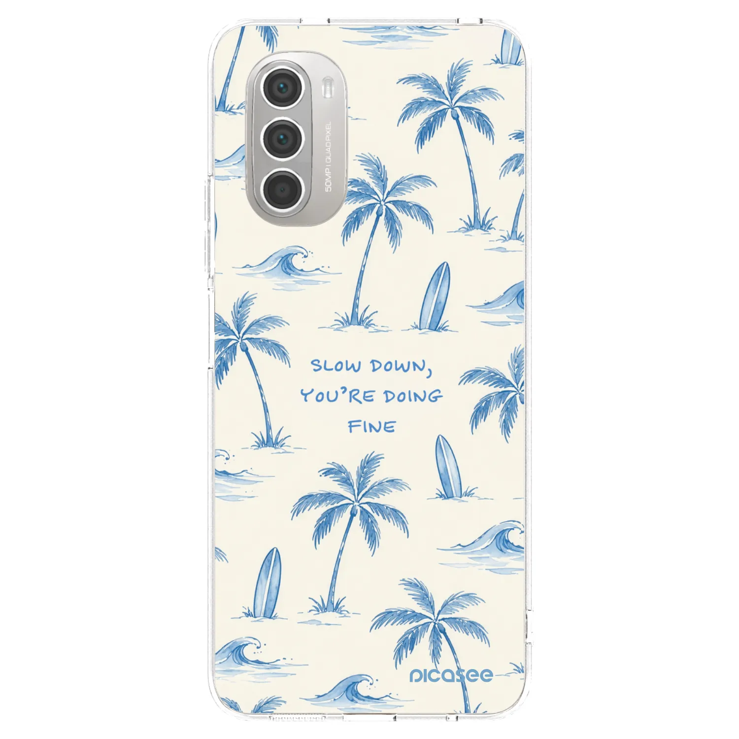 Picasee silikonska prozirna maskica za Motorola Moto G51 - Slow Tide