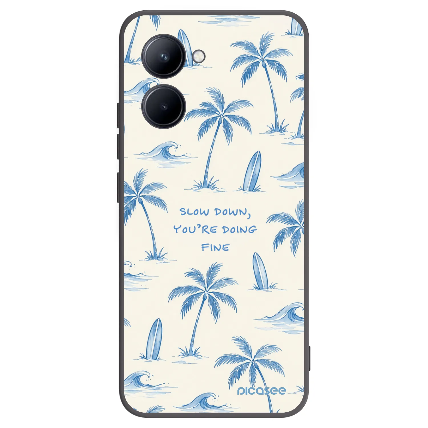 Picasee crna silikonska maskica za Realme C33 (2023) - Slow Tide