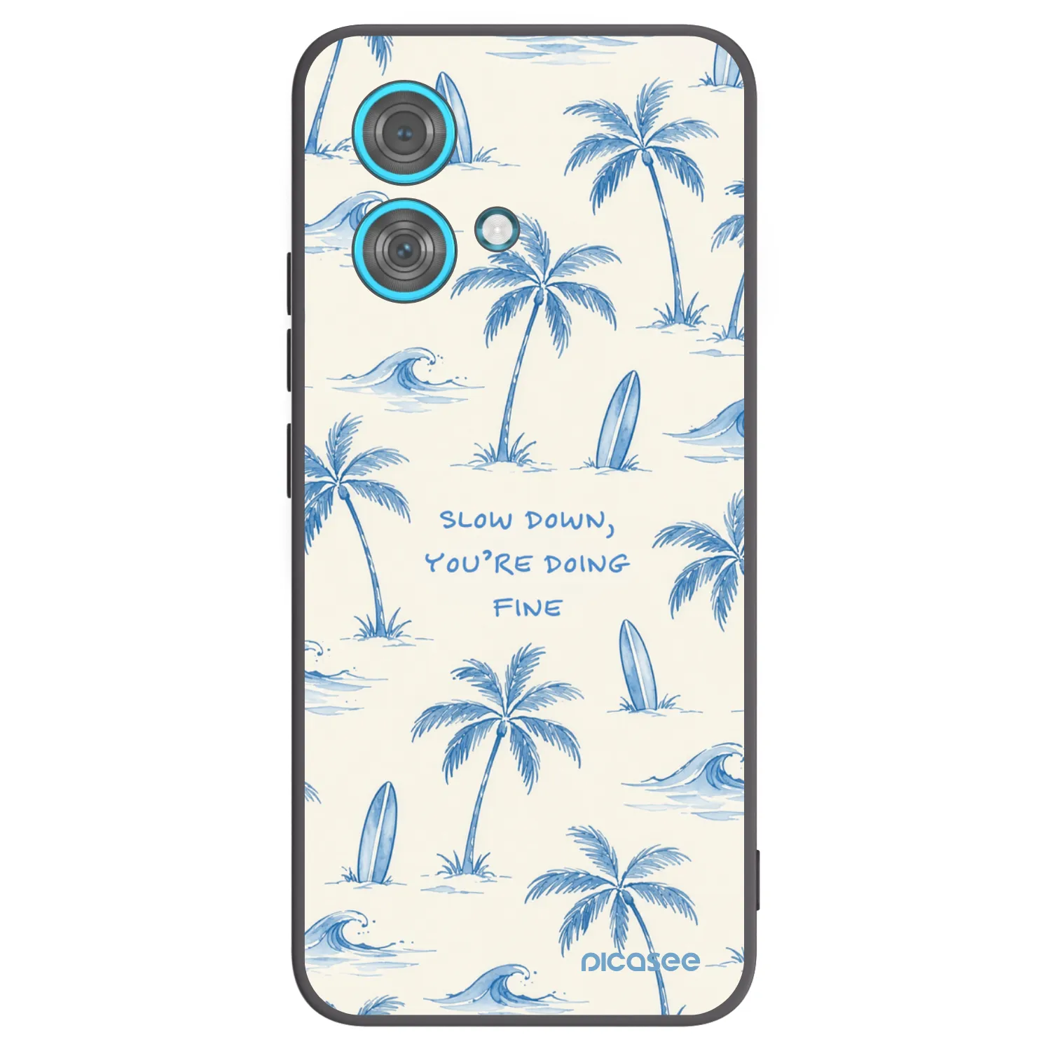 Picasee crna silikonska maskica za Motorola Edge 40 Neo - Slow Tide