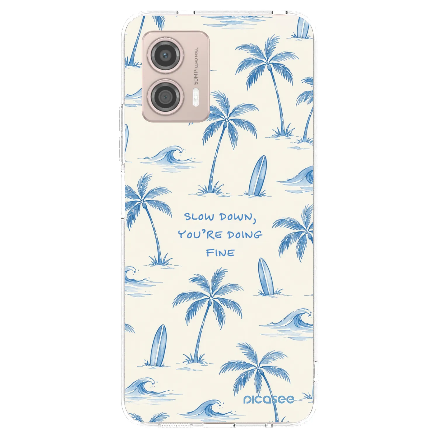 Picasee silikonska prozirna maskica za Motorola Moto G53 5G - Slow Tide