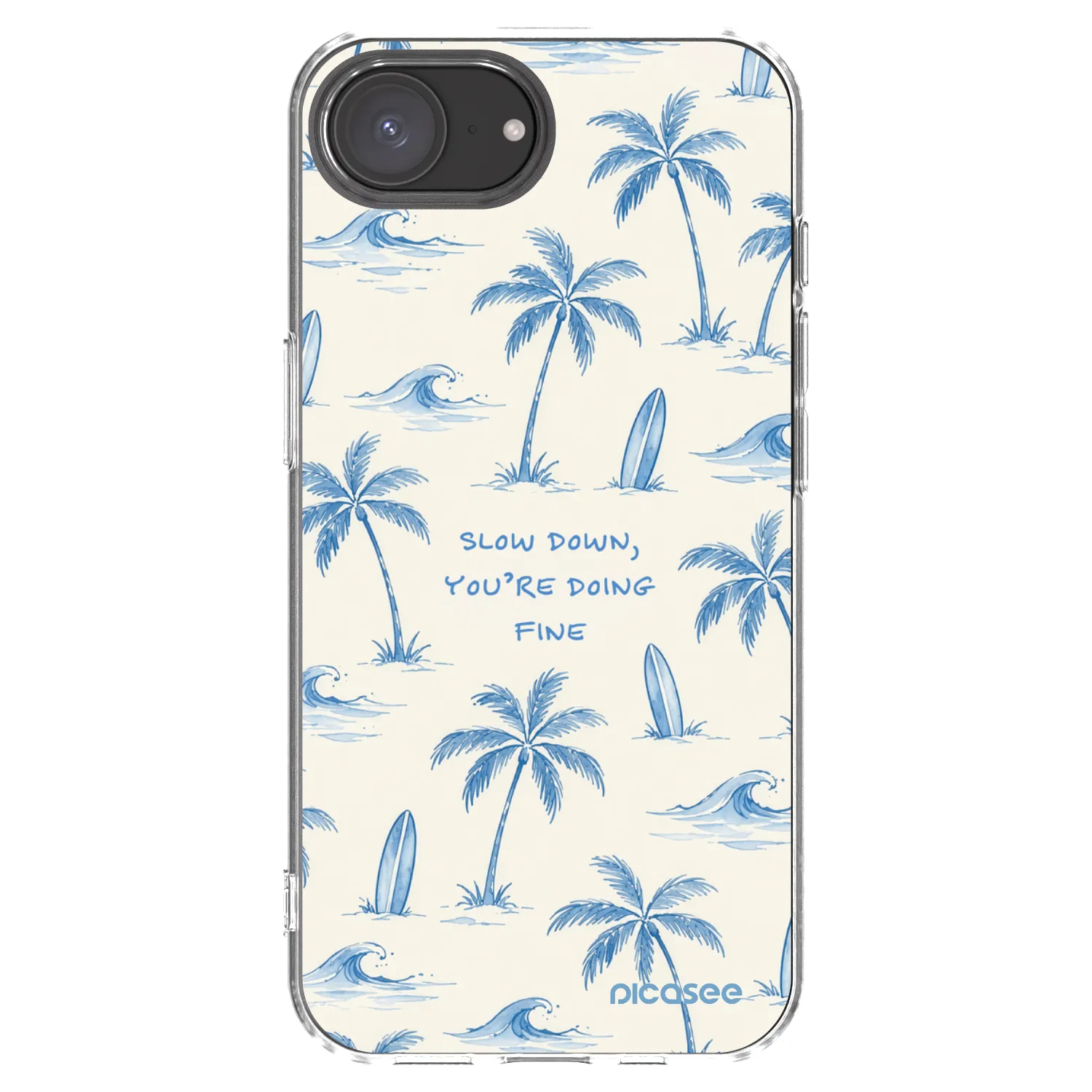 Picasee silikonska prozirna maskica za Apple iPhone 16e - Slow Tide