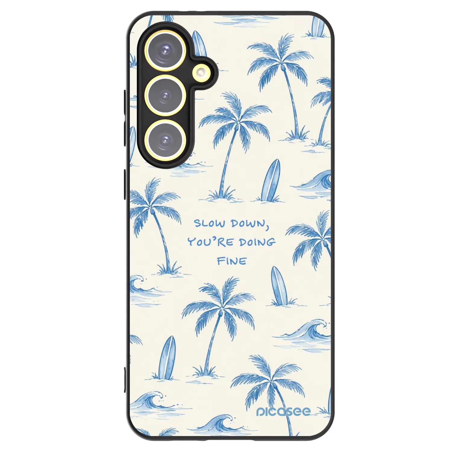 Picasee crna silikonska maskica za Samsung Galaxy S24 FE S721B - Slow Tide