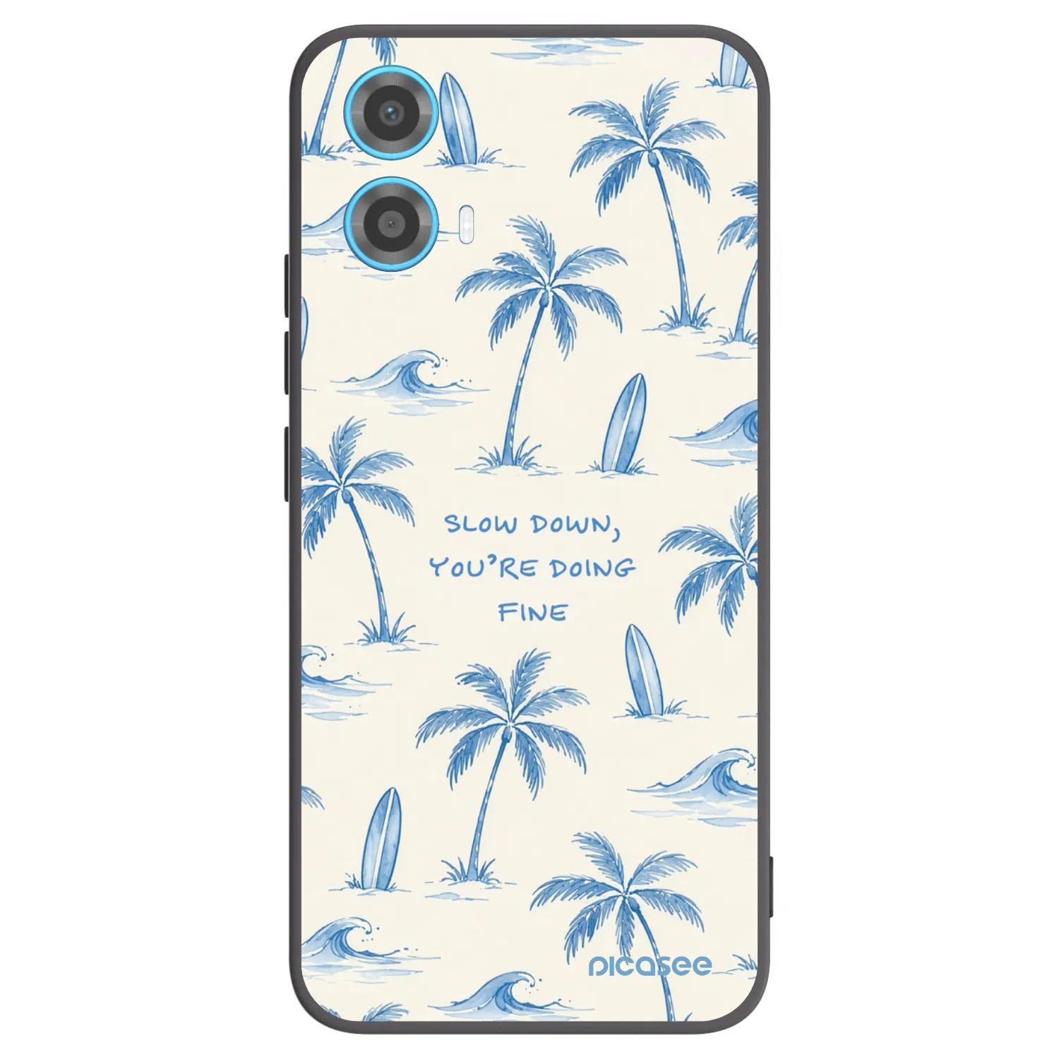 Picasee crna silikonska maskica za Motorola Moto G34 5G - Slow Tide
