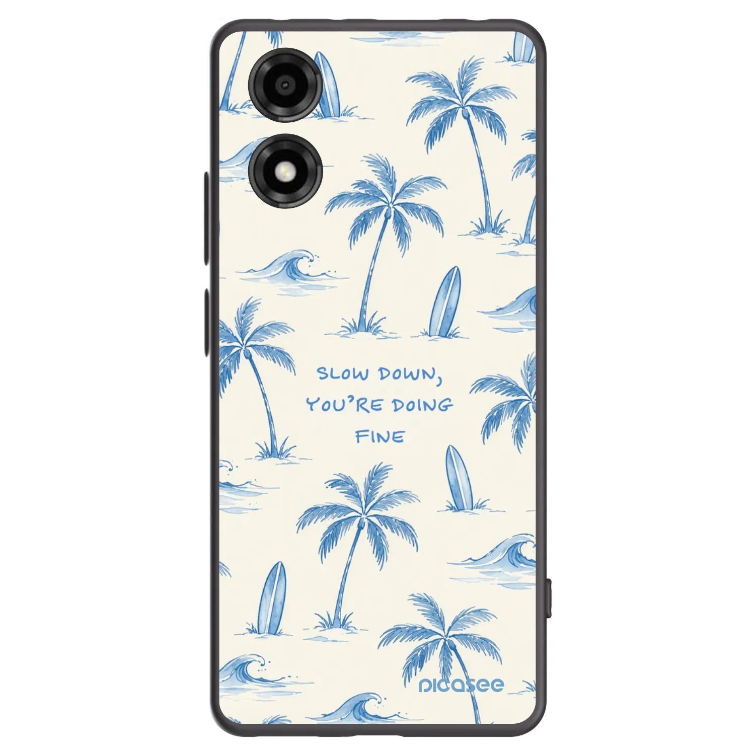 Picasee crna silikonska maskica za Motorola Moto E14 - Slow Tide