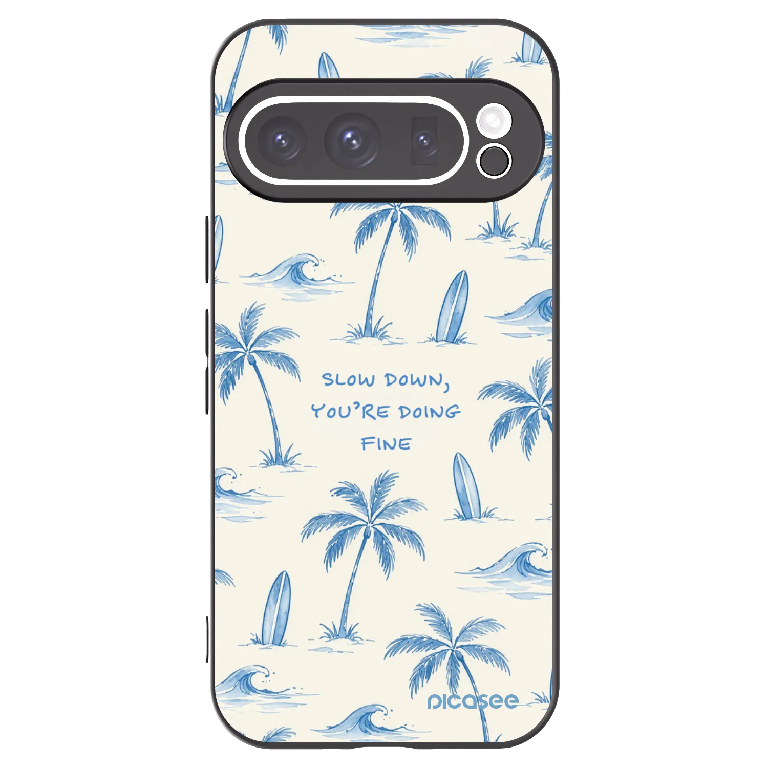 Picasee crna silikonska maskica za Google Pixel 9 Pro XL - Slow Tide