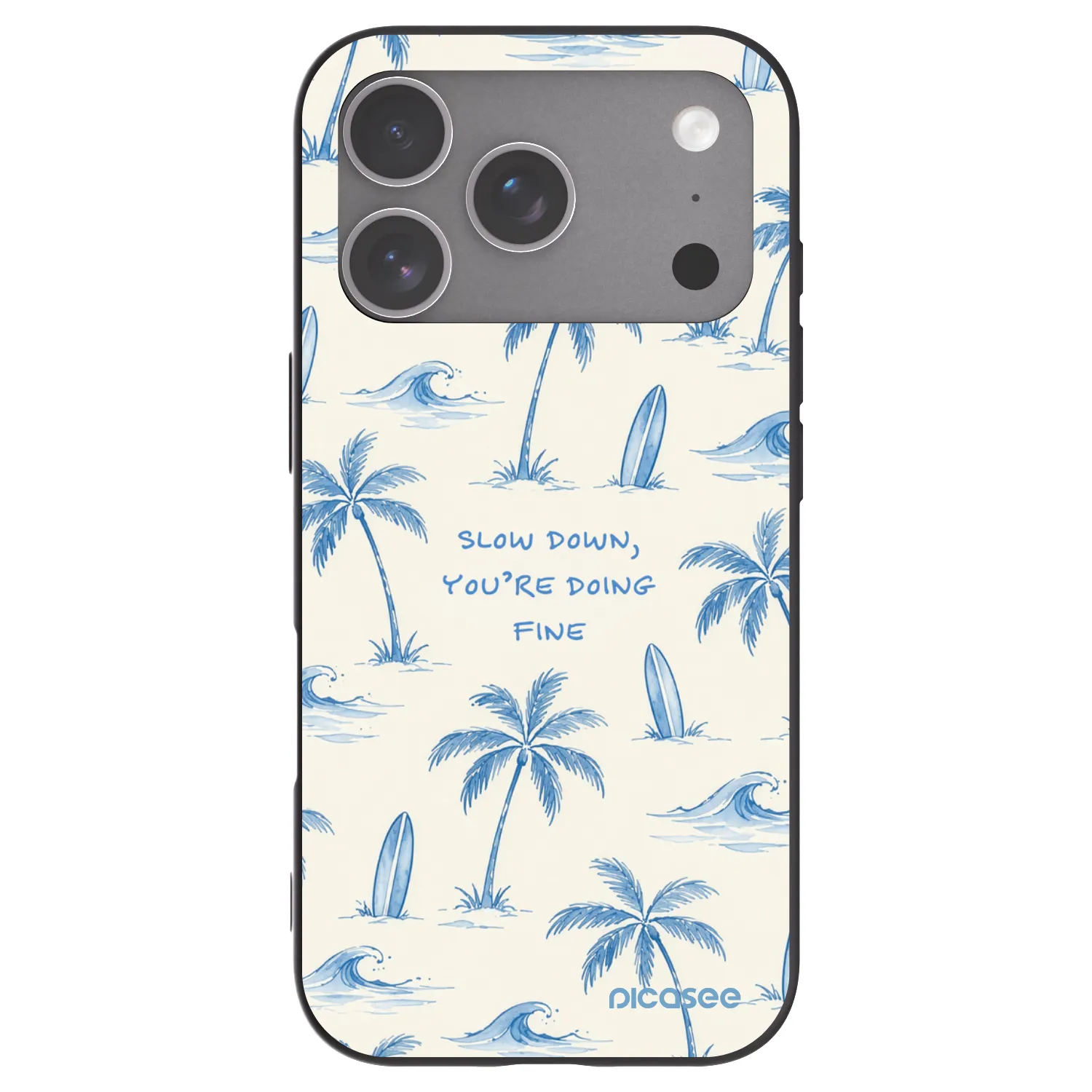 Picasee crna silikonska maskica za Apple iPhone 18 Pro - Slow Tide