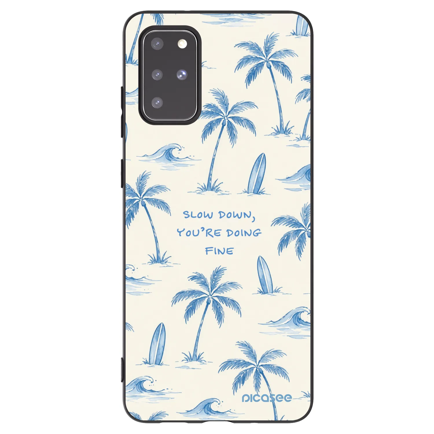 Picasee crna silikonska maskica za Samsung Galaxy S20+ G985F - Slow Tide