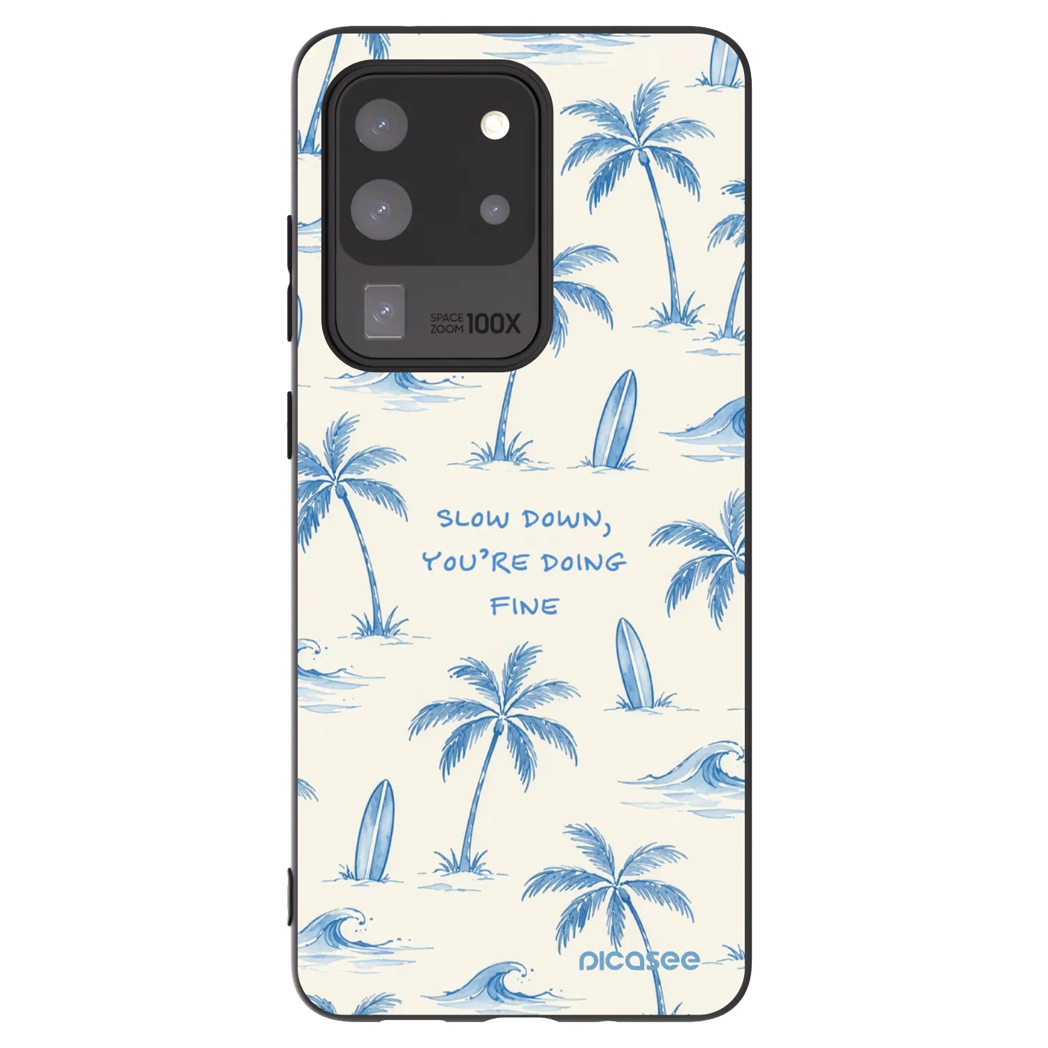 Picasee crna silikonska maskica za Samsung Galaxy S20 Ultra 5G G988F - Slow Tide