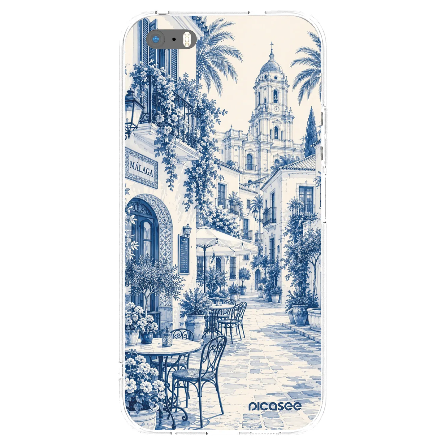 Picasee silikonska prozirna maskica za Apple iPhone 5/5S/SE - Calle Azul