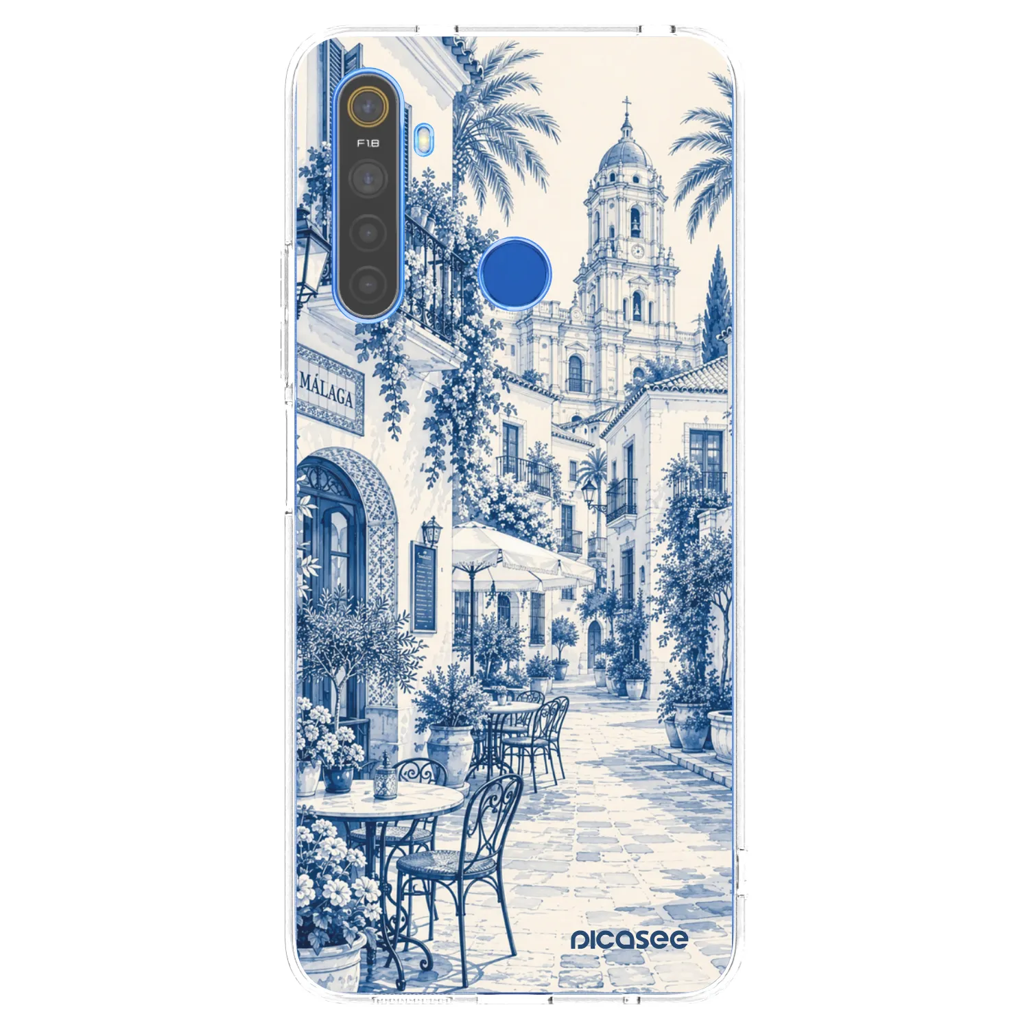 Picasee silikonska prozirna maskica za Realme 5 - Calle Azul