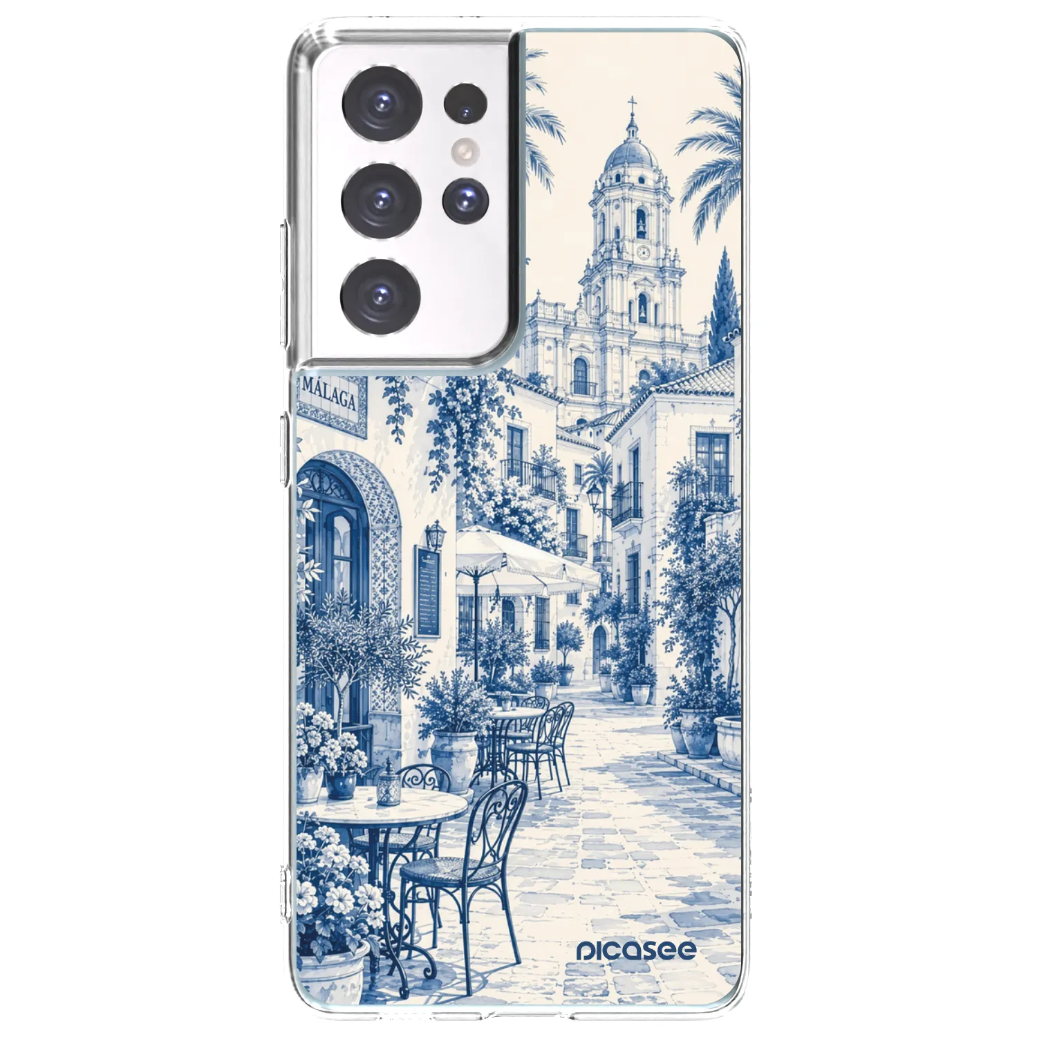 Picasee silikonska prozirna maskica za Samsung Galaxy S21 Ultra 5G G998B - Calle Azul