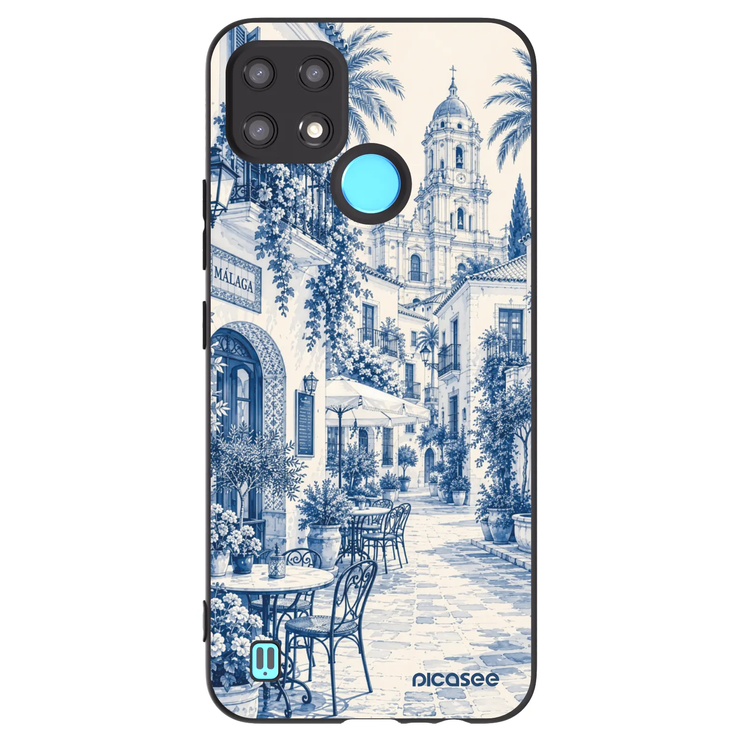 Picasee crna silikonska maskica za Realme C21 - Calle Azul