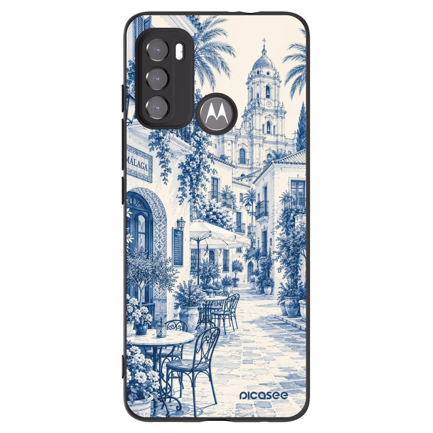 Picasee crna silikonska maskica za Motorola Moto G60 - Calle Azul