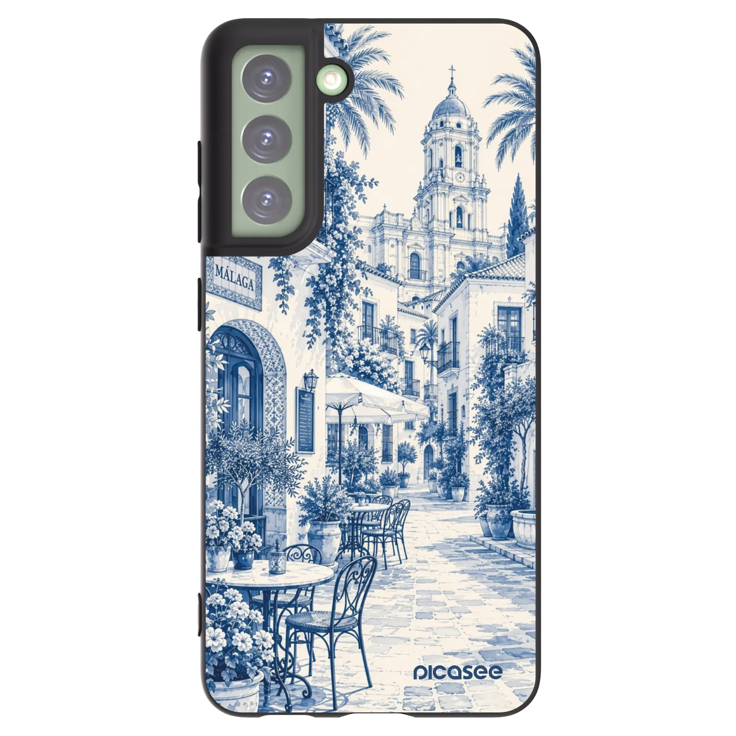 Picasee crna silikonska maskica za Samsung Galaxy S21 FE 5G - Calle Azul
