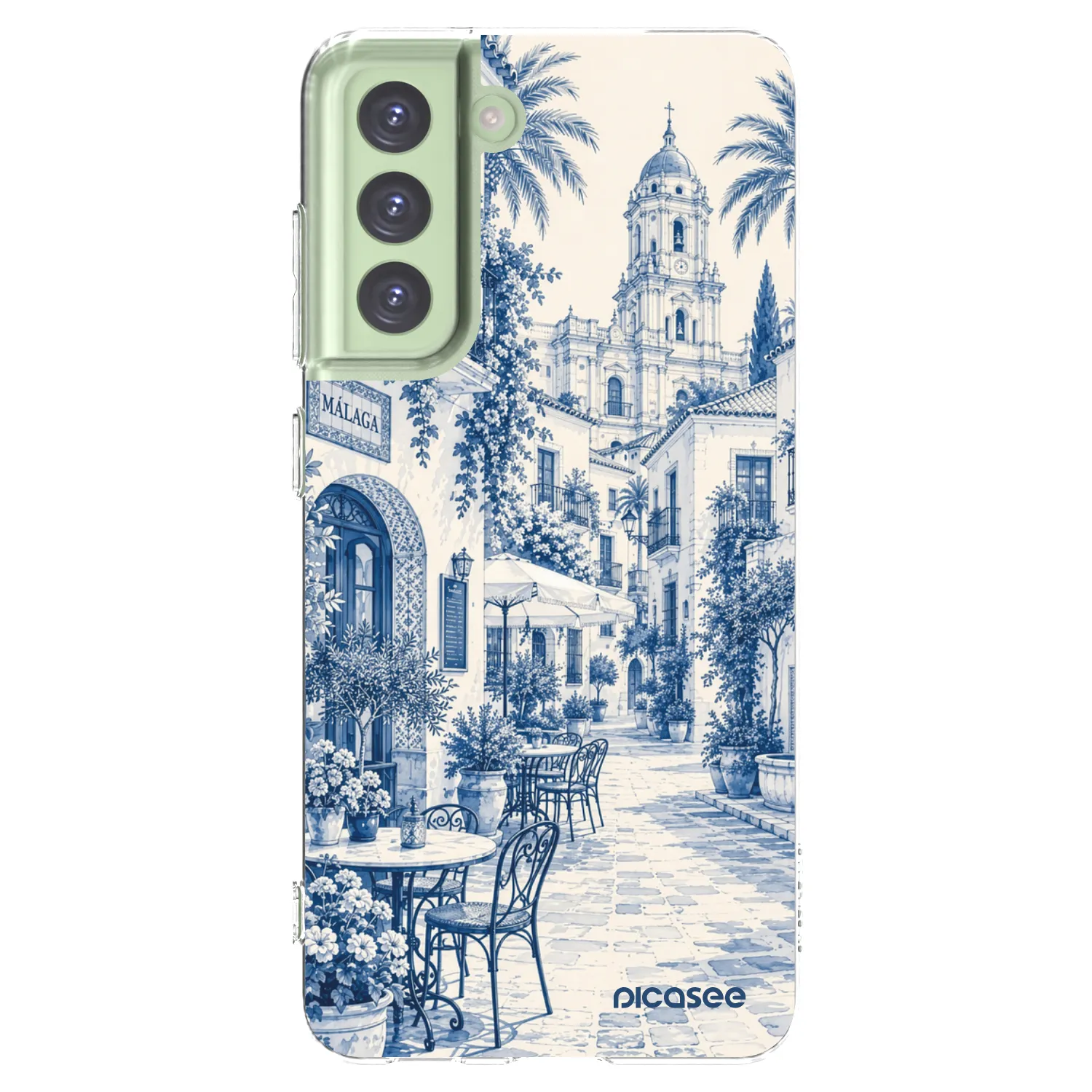 Picasee silikonska prozirna maskica za Samsung Galaxy S21 FE 5G - Calle Azul