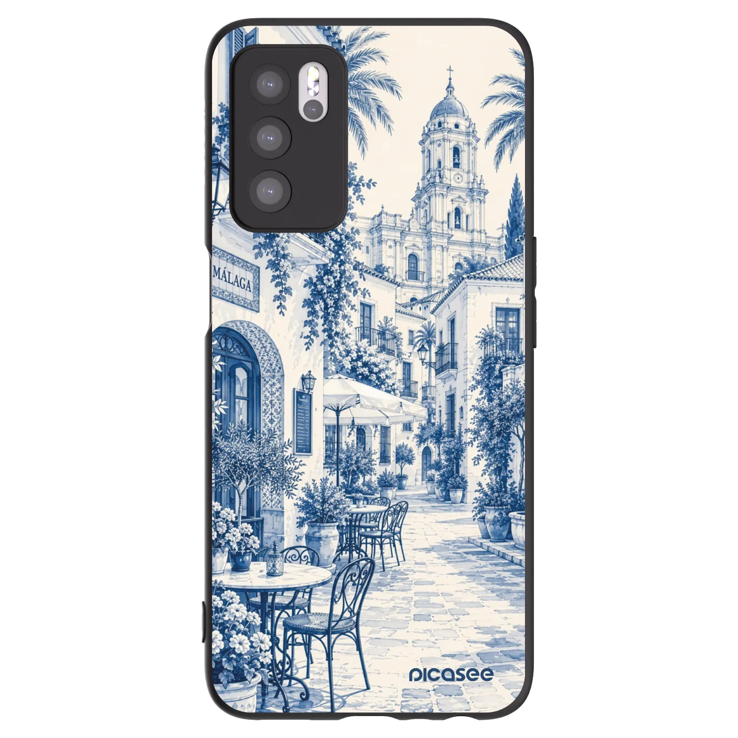 Picasee crna silikonska maskica za OPPO A16s - Calle Azul