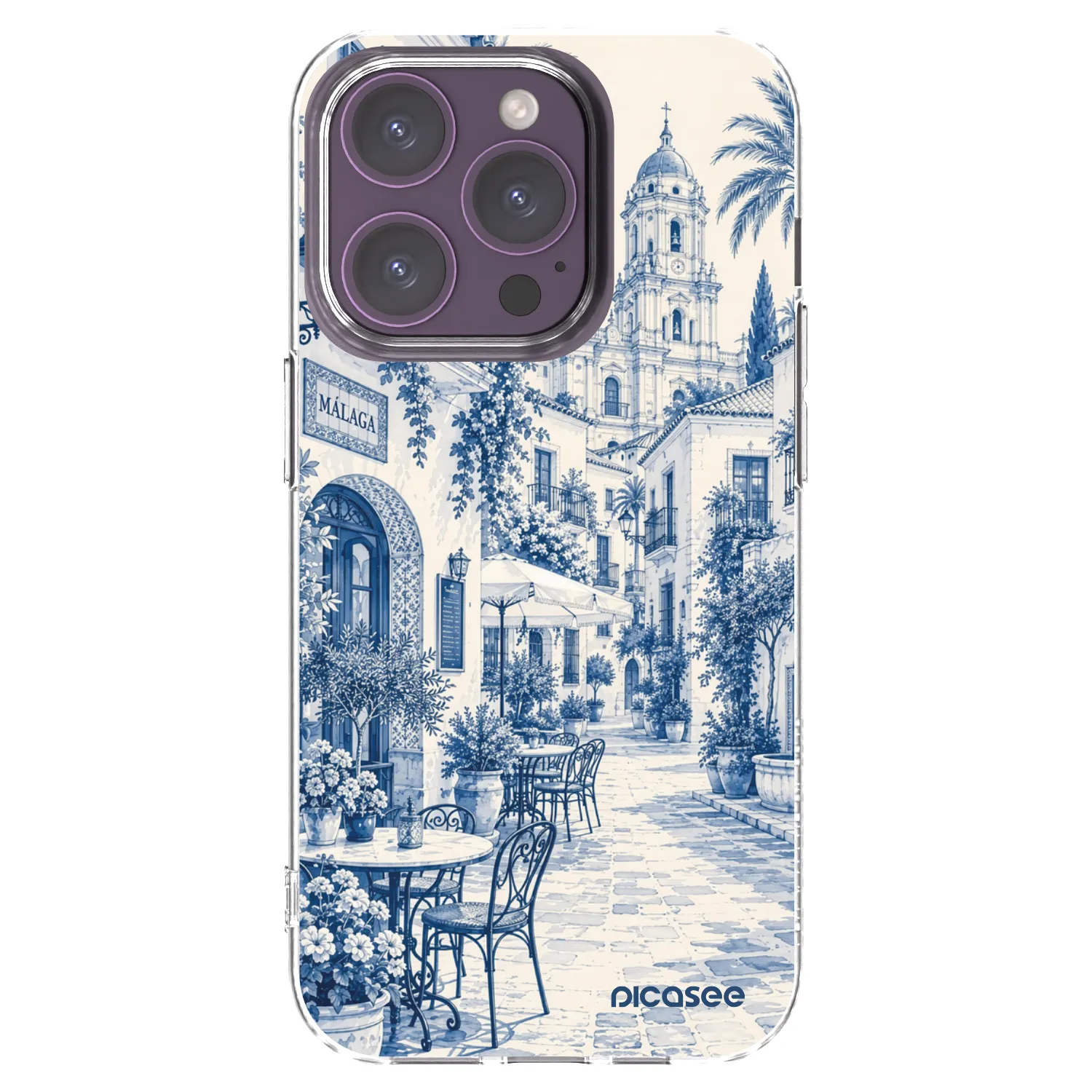 Picasee silikonska prozirna maskica za Apple iPhone 14 Pro - Calle Azul