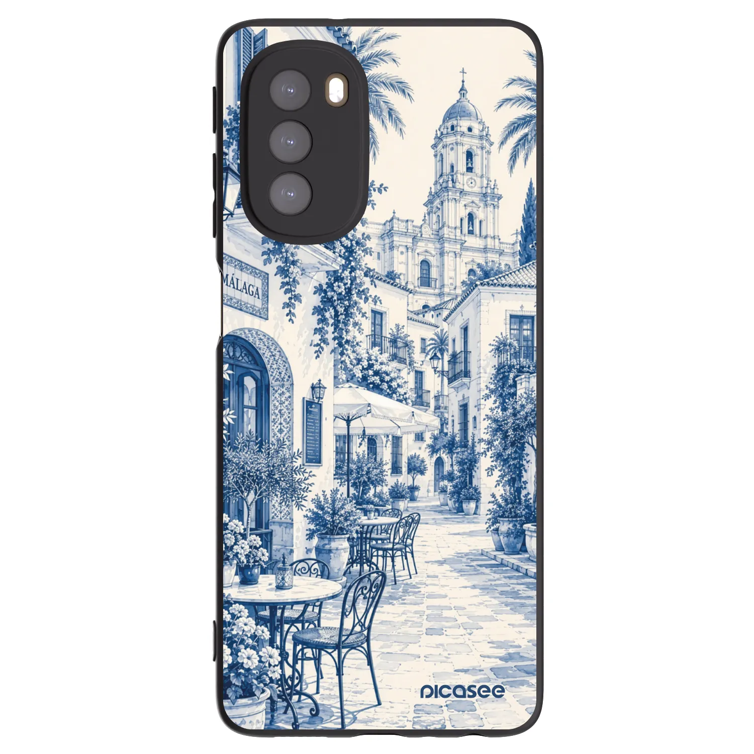 Picasee crna silikonska maskica za Motorola Moto G51 - Calle Azul