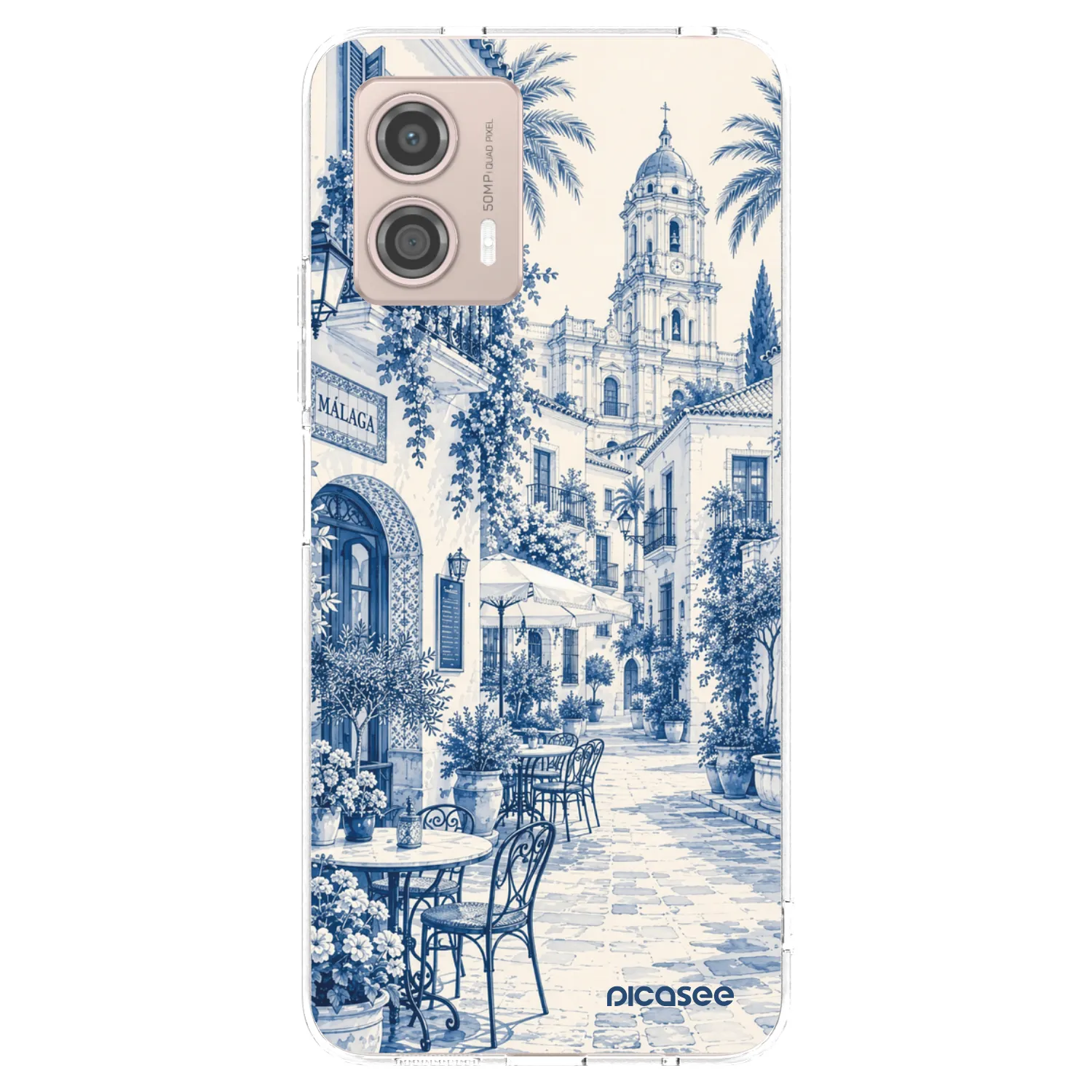 Picasee silikonska prozirna maskica za Motorola Moto G53 5G - Calle Azul