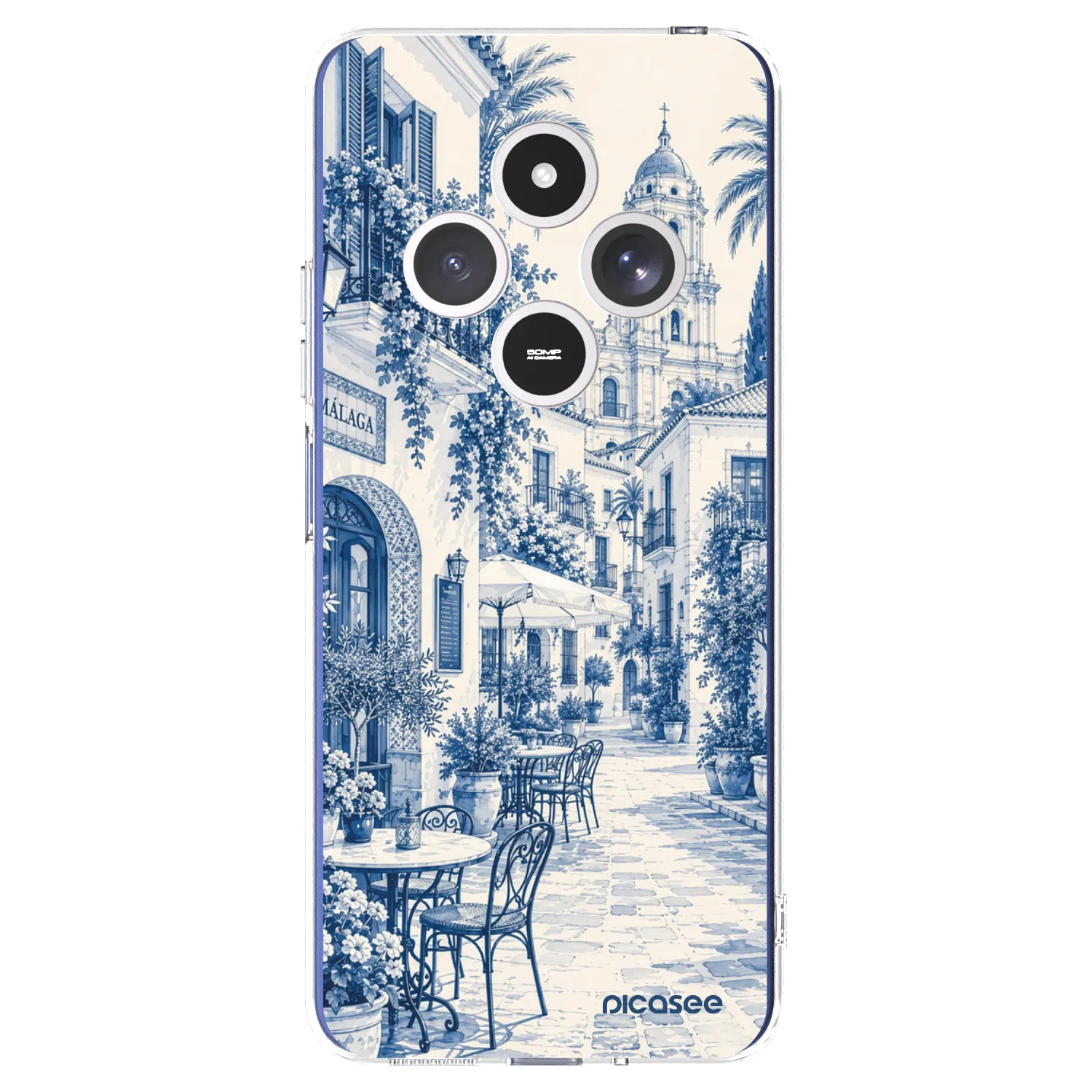 Picasee silikonska prozirna maskica za Xiaomi Redmi 14C - Calle Azul
