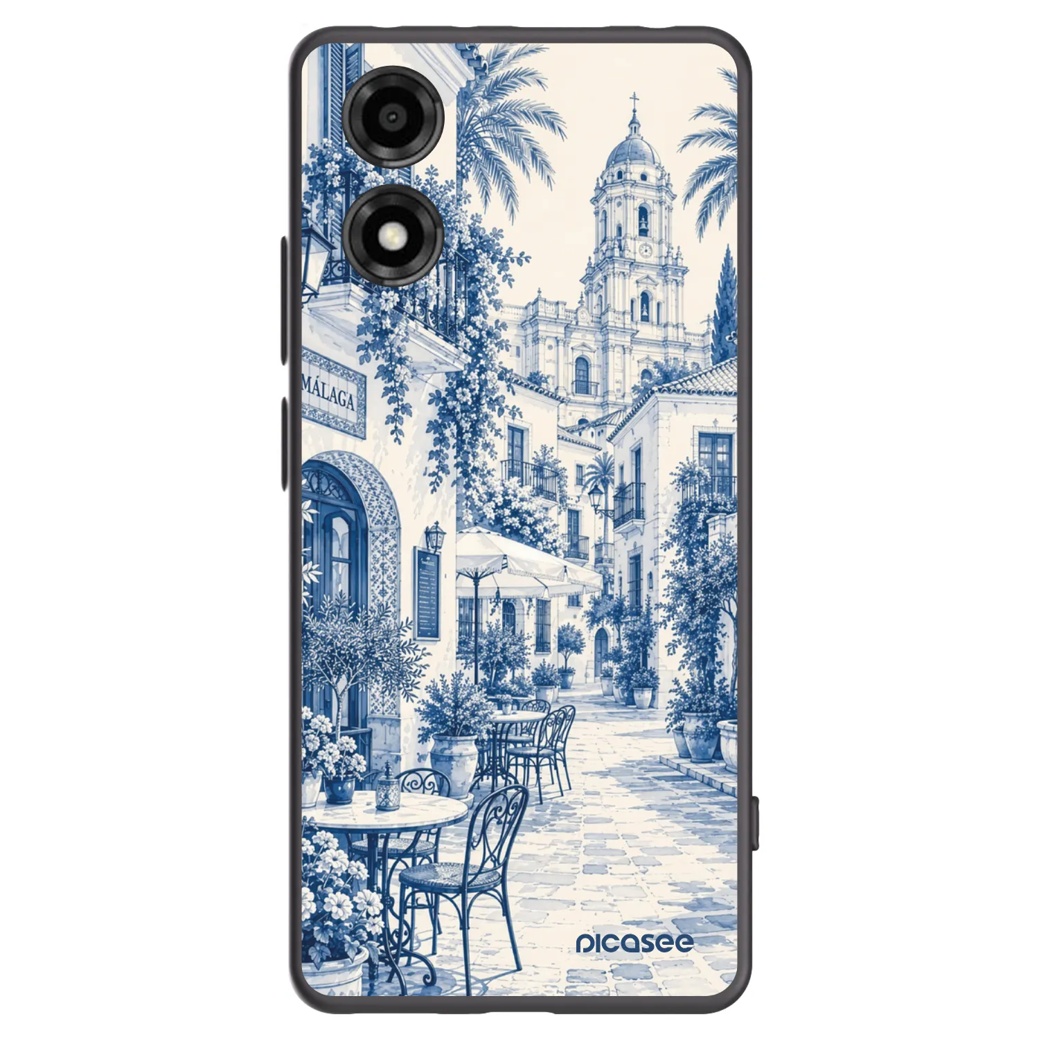 Picasee crna silikonska maskica za Motorola Moto E14 - Calle Azul