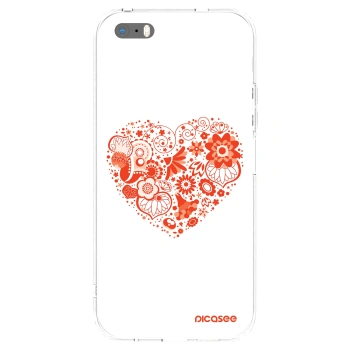 Picasee silikonska prozirna maskica za Apple iPhone 5/5S/SE - Big heart