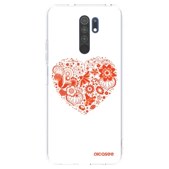 Picasee silikonska prozirna maskica za Xiaomi Redmi 9 - Big heart
