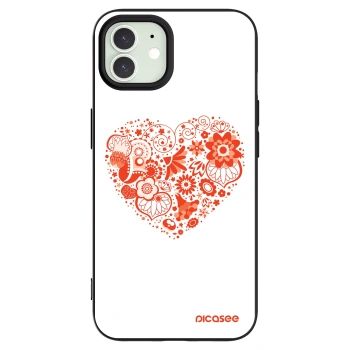 Picasee crna silikonska maskica za Apple iPhone 12 - Big heart