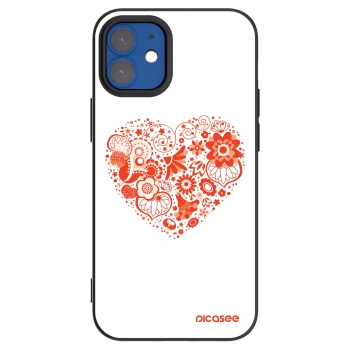 Picasee crna silikonska maskica za Apple iPhone 12 mini - Big heart