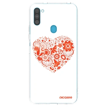 Picasee silikonska prozirna maskica za Samsung Galaxy M11 - Big heart
