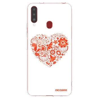 Picasee silikonska prozirna maskica za Samsung Galaxy A20s - Big heart