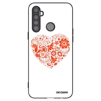 Picasee crna silikonska maskica za Realme 5 - Big heart