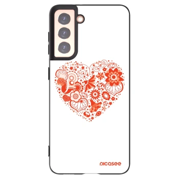 Picasee crna silikonska maskica za Samsung Galaxy S21 5G G991B - Big heart