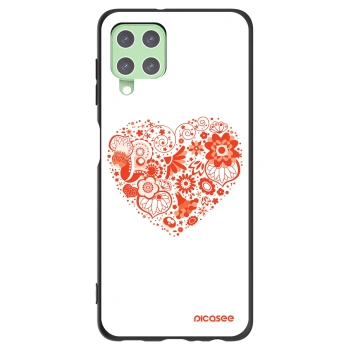 Picasee crna silikonska maskica za Samsung Galaxy A22 A225F 4G - Big heart