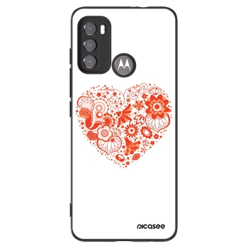 Picasee crna silikonska maskica za Motorola Moto G60 - Big heart