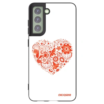 Picasee crna silikonska maskica za Samsung Galaxy S21 FE 5G - Big heart