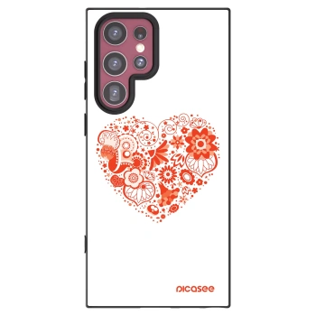 Picasee crna silikonska maskica za Samsung Galaxy S22 Ultra 5G - Big heart
